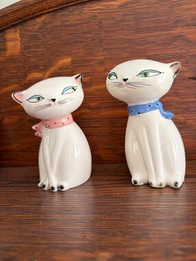 2 Of Vintage 1958 Holt Howard Cozy Kitten S&P Shakers Blue And PINK MCM 5.25”